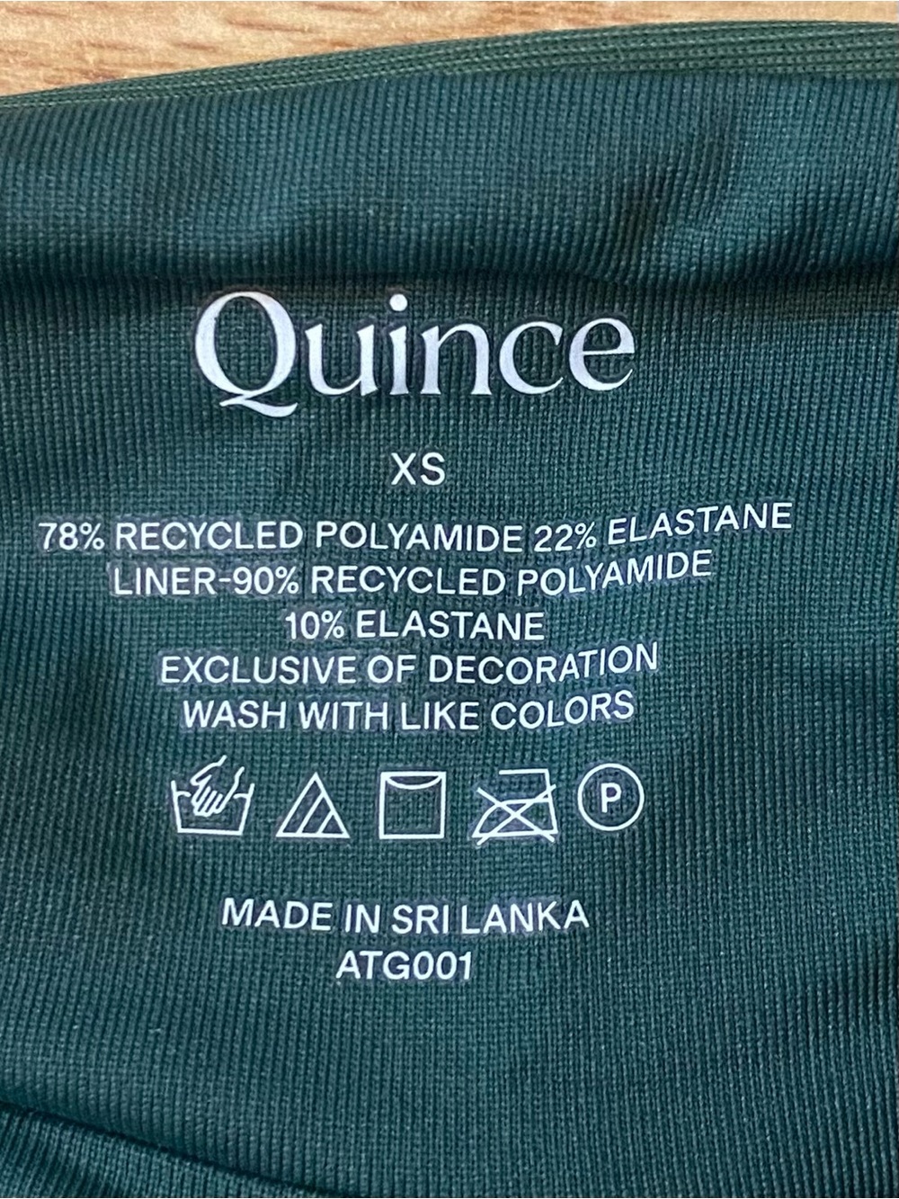 Quince Dark Forest Green V‑Neck One‑Piece Swimsuit Size Extra Small NWT - Picture 3 of 3